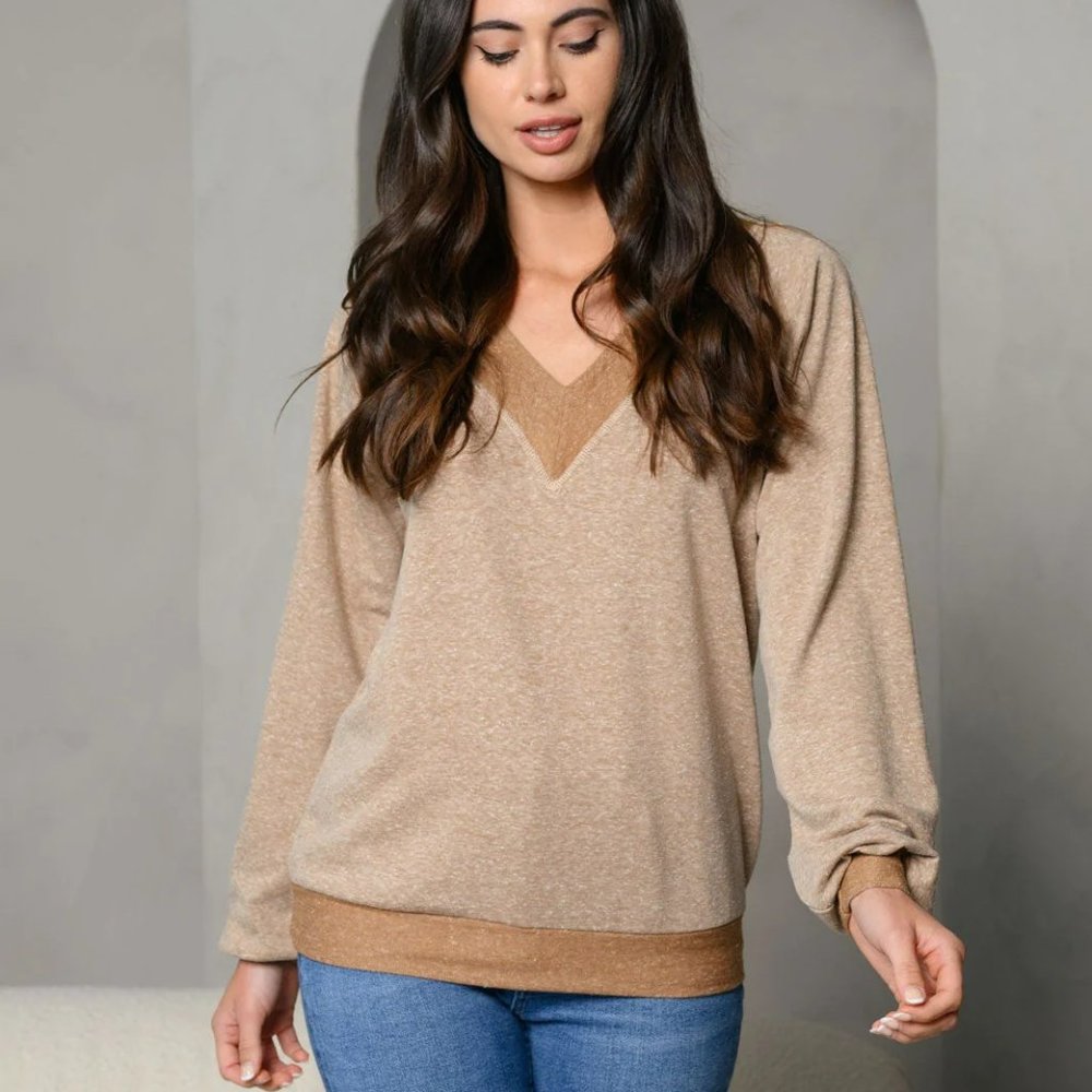 Colorblock V-neck